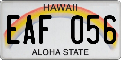 HI license plate EAF056