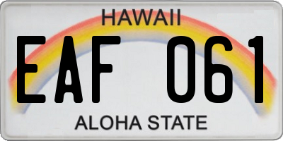 HI license plate EAF061
