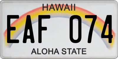 HI license plate EAF074