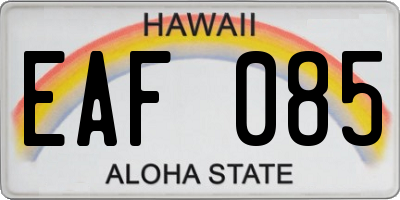 HI license plate EAF085