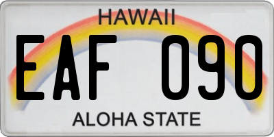 HI license plate EAF090