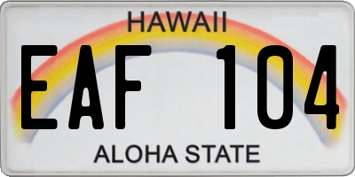 HI license plate EAF104