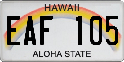 HI license plate EAF105
