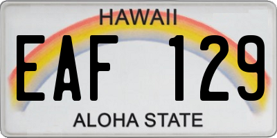HI license plate EAF129