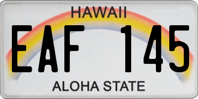 HI license plate EAF145