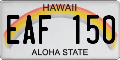 HI license plate EAF150