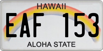 HI license plate EAF153