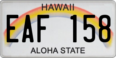 HI license plate EAF158