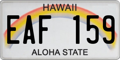 HI license plate EAF159