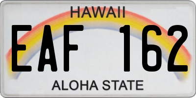 HI license plate EAF162