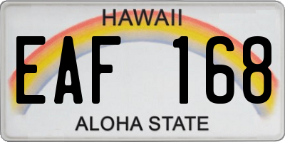 HI license plate EAF168