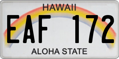 HI license plate EAF172