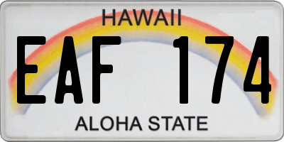 HI license plate EAF174