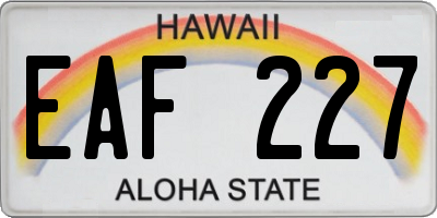 HI license plate EAF227