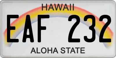 HI license plate EAF232