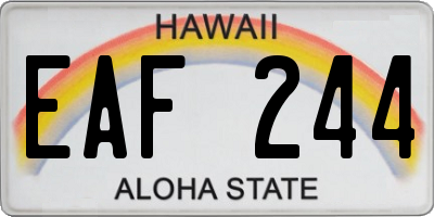 HI license plate EAF244