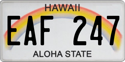 HI license plate EAF247