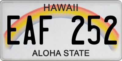 HI license plate EAF252