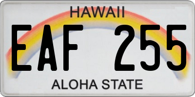 HI license plate EAF255