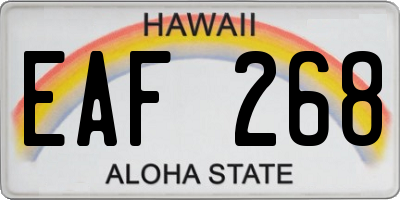 HI license plate EAF268
