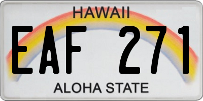 HI license plate EAF271