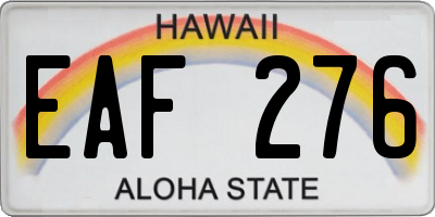 HI license plate EAF276