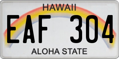 HI license plate EAF304