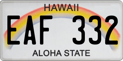 HI license plate EAF332