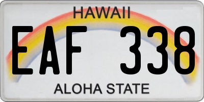 HI license plate EAF338