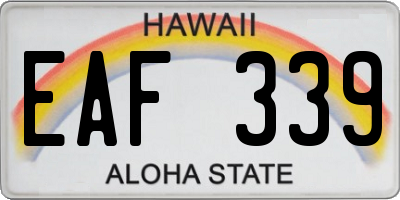 HI license plate EAF339