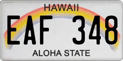 HI license plate EAF348