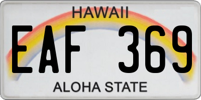 HI license plate EAF369