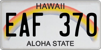 HI license plate EAF370