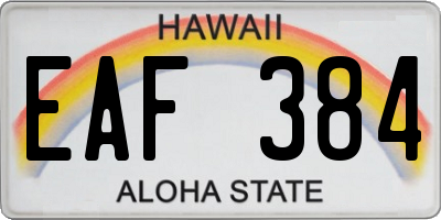 HI license plate EAF384