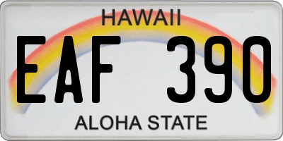 HI license plate EAF390