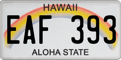 HI license plate EAF393