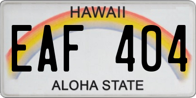 HI license plate EAF404