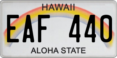 HI license plate EAF440