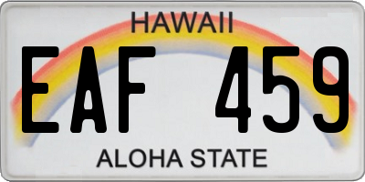 HI license plate EAF459