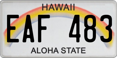 HI license plate EAF483