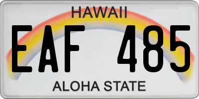 HI license plate EAF485