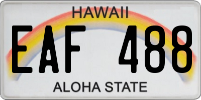 HI license plate EAF488