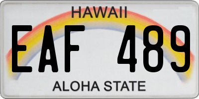 HI license plate EAF489