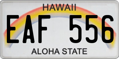 HI license plate EAF556
