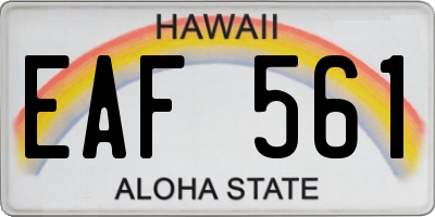 HI license plate EAF561