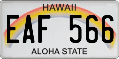 HI license plate EAF566