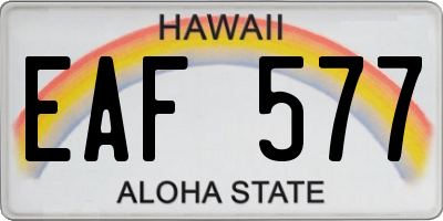 HI license plate EAF577