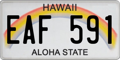 HI license plate EAF591