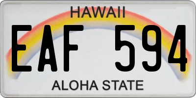 HI license plate EAF594
