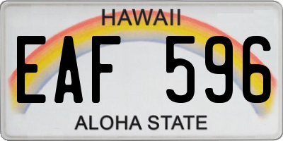 HI license plate EAF596